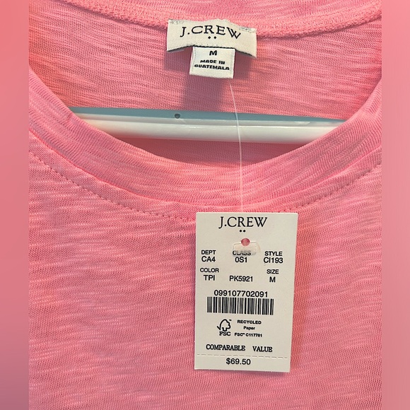 J. Crew Factory Women's Knit Tie Waist Mini Dress in Tulip Pink - Picture 7 of 7